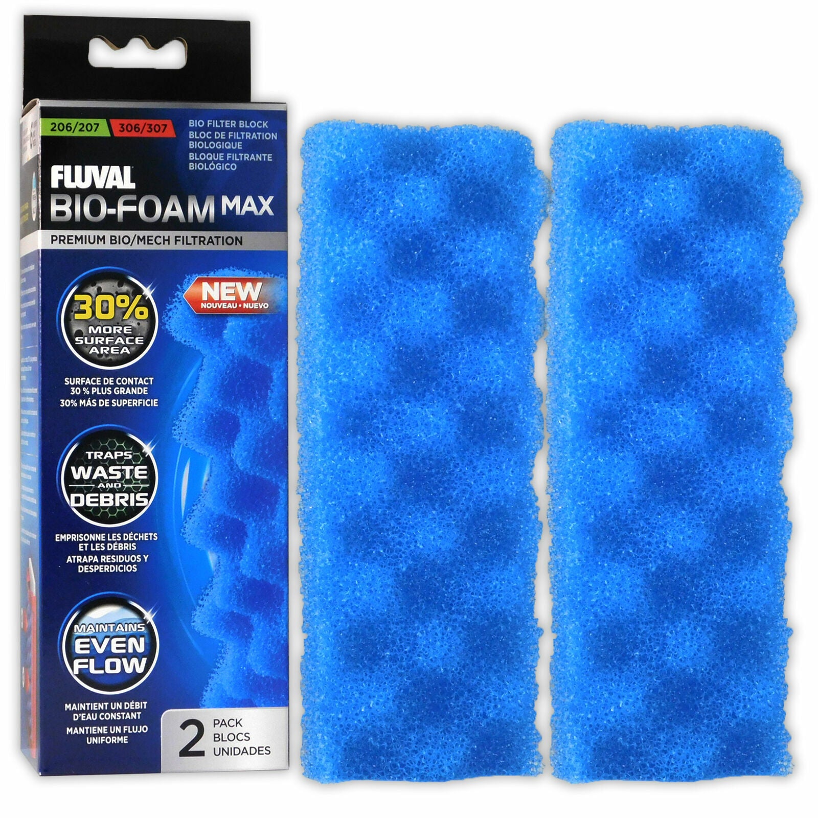 生化棉(207及307用) 富華 Blue BioFoam MAX, 2pcs Fluval 207-307