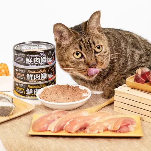 FANTASTIC 98% fresh meat glue-free staple food jar for cats｜80g&amp;165g 