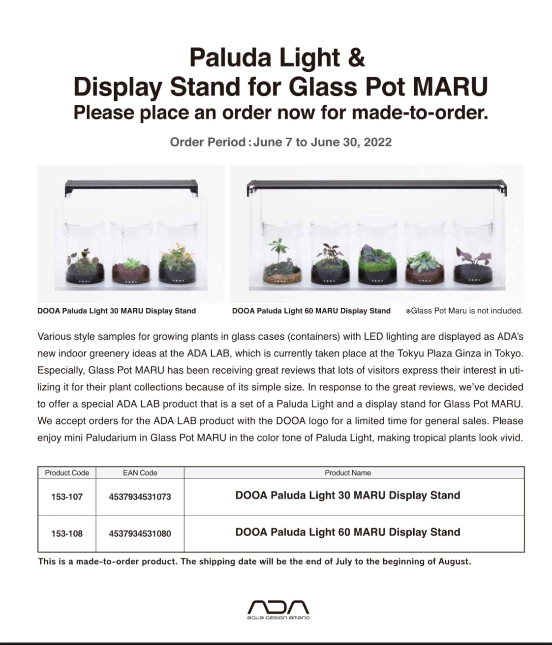 Paluda Light & Display Stand for Glass Pot MARU DOOA